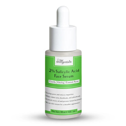Wellycosta 2% Salicylic Acid Face Serum – Clarify, Unclog, Control Acne (30ml)