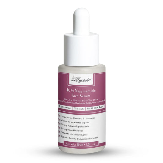 Wellycosta 10% Niacinamide Face Serum – Hydrate, Brighten & Even Skin Tone (30ml)